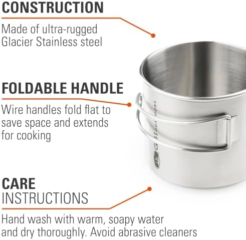 GSI Outdoors Glacier Stainless Bottle Cup, Large, 24 fl oz, Camp Cup