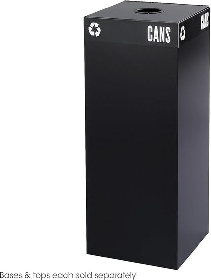 Safco Hallmark 2983BL Public Square Recycling Receptacle Base, 37-Gallon (Top Sold Separately), Black