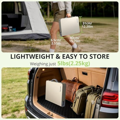 2ft Plastic Folding Camping Table, 3 Adjustable Height Waterproof Small Folding Table Lightweight & Portable with Carry Handle for Outdoor Camping RV Travel Picnic Beach, 22.8" X 15.7", White