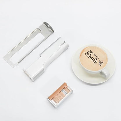 Handheld Food PrintPen Portable Mini Coffee PrintPen Latte Art Macaron Cookie DIY Design, Bluetooth 4.2-1PCS Black Color