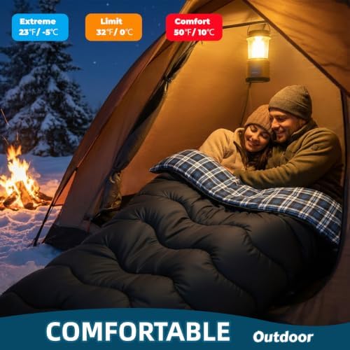 0 Degree Cotton Flannel Double Sleeping Bag for Adults