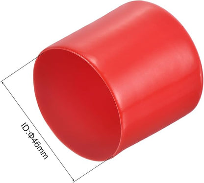 uxcell 20pcs Rubber End Caps 46mm ID Vinyl Round Tube Bolt Cap Cover Thread Protectors Red