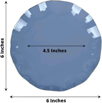 Efavormart 10 Pack | Dusty Blue 6" Round Plastic Dessert Salad Plates,