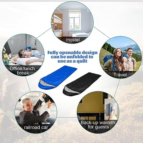 Macarrie 10 Pcs Bulk Sleeping Bags for Adults 0 Degree Waterproof Emergency Sleeping Bags with Compression Sack for Camping Hiking Backpacking Outdoor Activities