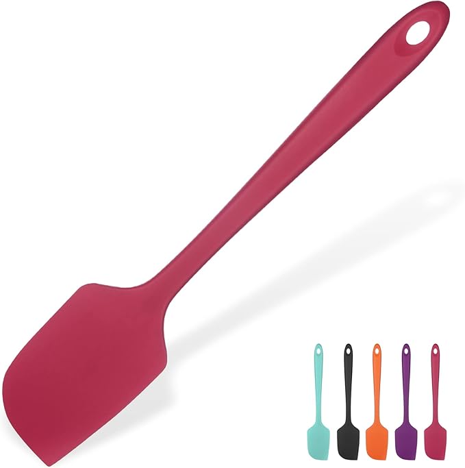 14in Extra Large Silicone Spatula: U-Taste 600ºF Heat Resistant Flexible Silicon Mixing Stirring Cooking Scraping Baking Bowl Scraper Seamless Spreader for Kitchen Nonstick Cookware (Red)
