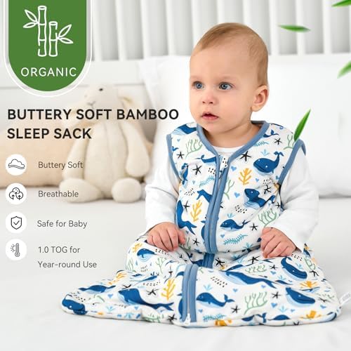 Yoofoss Baby Sleep Sack 12-18 Months Rayon Made from Bamboo 1.0 Tog