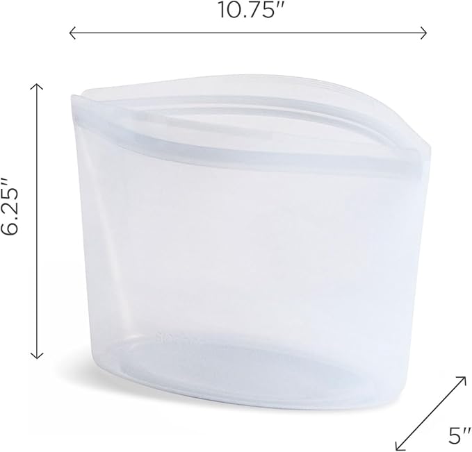 Stasher Premium Silicone Reusable Food Storage Bowl, Blue, Microwave, Sous Vide, Dishwasher, Oven and Freezer Safe, BPA Free, Leak-free, Eco-friendly, 8-Cup Bowl