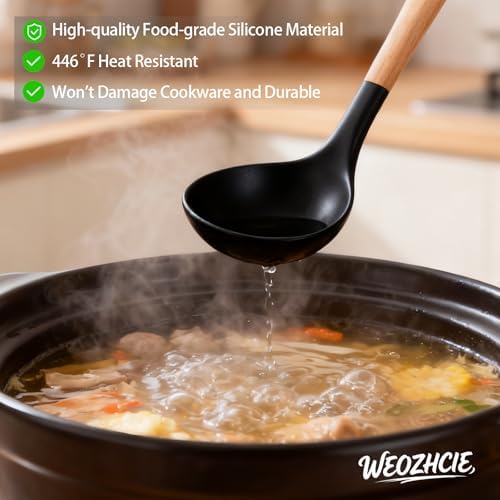 Silicone Cooking Utensil Set,12 PCS Cooking Cookware Kitchen Utensils Set for Cooking, Nonstick 446°F Heat-Resistant Cookware Kitchen Tools of Spoon,Brush,Whisk,Spatula,Turner Tongs (Black)