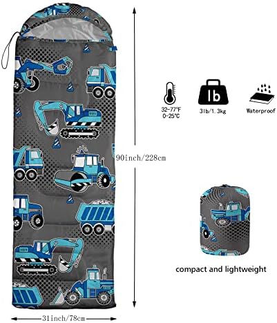 Axolotl Unicorn Sleeping Bag for Kids Boys Girls–Lightweight Warm Cold Weather Sleeping Bags,Waterproof Portable Sleeping Bag with Compression Sack for Camping Backpacking Outdoor Indoor