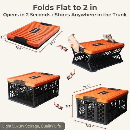 Mymazn Trunk Organizer Plastic for Car, Orange