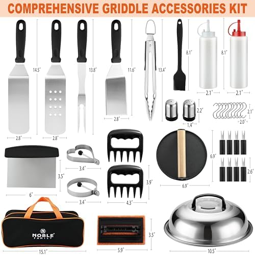 N NOBLE FAMILY 38PCS Griddle Accessories Kit, Professional Grill Tools Set