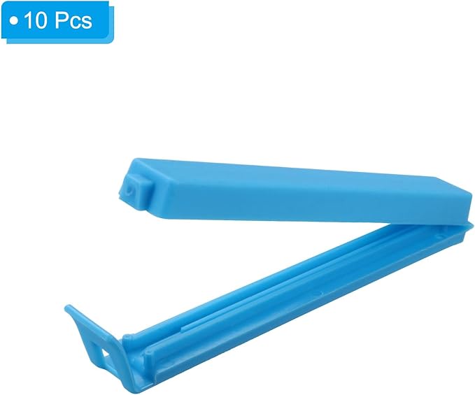 PATIKIL Sealing Clips 4.3 Inch, 10 Pack Reusable Plastic Bag Clip Clamp Sealer for Food Storage Snack Bag Home Kitchen, Blue