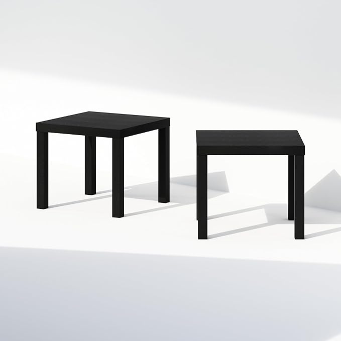 Furinno Classic Coffee Table Set of 2, Square Modern Coffee Table
