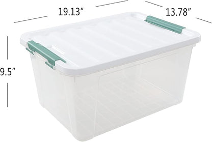 6-Pack 35 L Plastic Storage Box, Latch Storage Box with Lids
