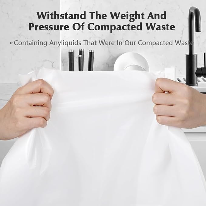60-pack W10165294RB Trash Compactor Bags - leak-proof trash compactor bags for kitchen 60-ct 15 inches - Fits 15-inch Rectangular Drawer Compactors
