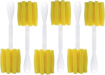LOLA Glass & Jar Sponge Brush, Star Shaped, 6 Pack, Foam Material, Dishwasher Safe, Non-Scratch, Perfect for Glasses, Mugs, Bottles