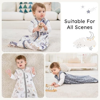 Baby Sleep Sack 6-12 Months 0.5 Tog Soft Sleeping Bag 100% Cotton