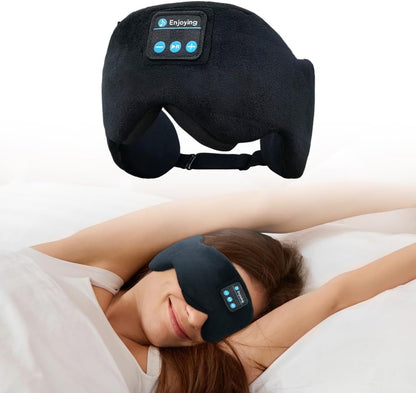 Bluetooth 5.4 Headphones Headband Eye Mask Wireless Sleep Mask，Blackout Bluetooth Eye Mask for Sleeping，Cotton Sleep Mask for Side Sleepers Adjustable Hook and Loop