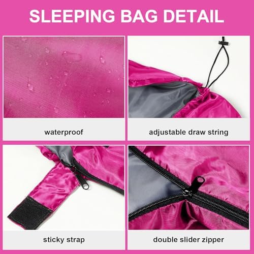 Tudomro 2 Pcs Camping Sleeping Bag for Adults Lightweight Packable Waterproof Camping Gear Equipment to Keep Warm for Outdoor Backpacking Hiking Travel