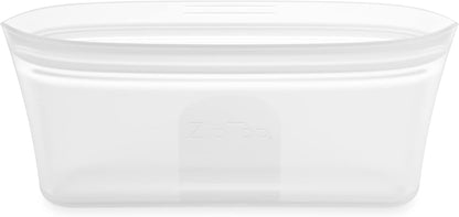 Zip Top Reusable Food Storage Bags | Snack Bag [Frost] | Silicone Meal Prep Container | Microwave, Dishwasher and Freezer Safe | Made in the USA