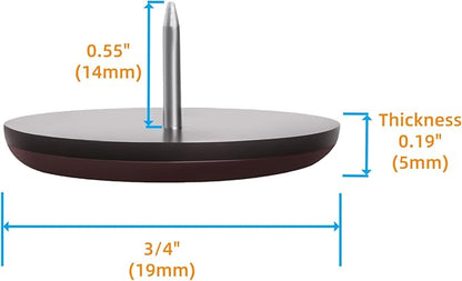 Furniture Glides Sliders-Furnigear PTFE (Teflon) Chair Leg Movers Sliders for Carpet Surface - Move Your Furniture Easy & Safely - Floor Protector (3/4" Nail, Brown-40pack, not for Wood Floors)