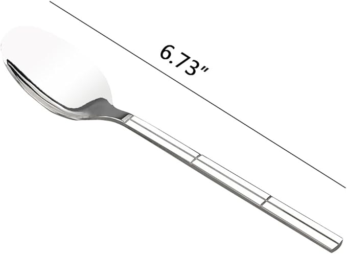 Stainless Steel Flatware Dessert Spoon, Set of 12