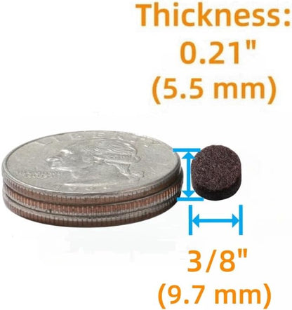 Furnigear Felt Pads Small 3/8" Felt Pads for Cabinet Doors Bumpers, Cabinet Cushion Dots Felt Cabinet Door Stops, Self Adhesive Thick Bumper Pads to Protect Surfaces -Anti Scratch 234 Pcs Round Brown
