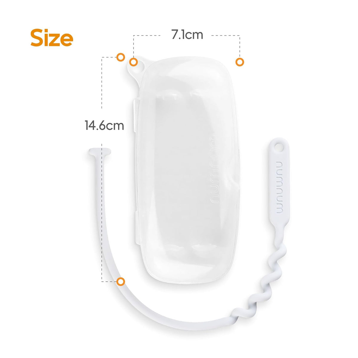 NumNum Pre-Spoon GOOtensils Travel Case with Silicone Tie – Clear (Case Only, Spoons Not Included)