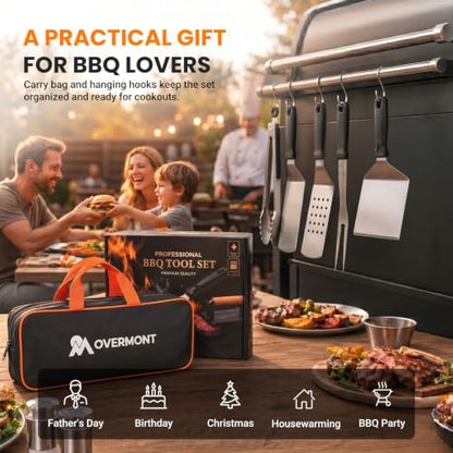 Overmont 31PC Griddle Accessories Kit, Spatula Set with Basting Cover Press