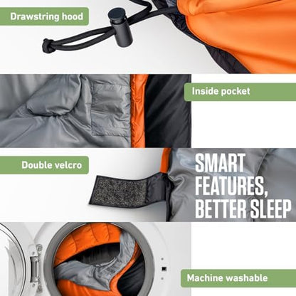 VENTURE 4TH Backpacking Sleeping Bag for Camping - Single, XXL & Double