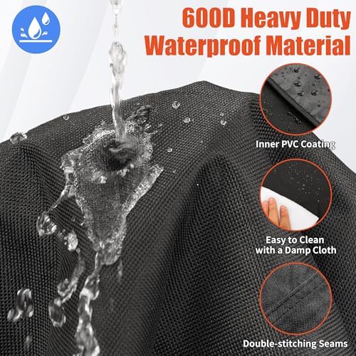iCOVER Grill Cover 50 inch, BBQ Grill Cover for Outdoor Grill, 600D Heavy Duty Waterproof BBQ Cover, Anti-UV and Rip-Proof Barbecue Cover, Gas Grill Cover for Weber, Char-Broil, Nexgrill, etc
