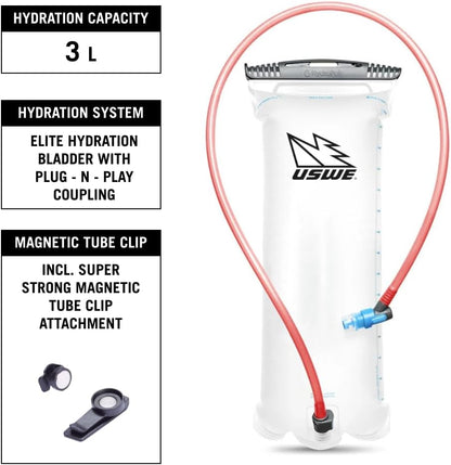 USWE Outlander Hydration Pack with Water Bladder, Hydration Backpack - Backpack for Cycling, MTB, Trail Running & More