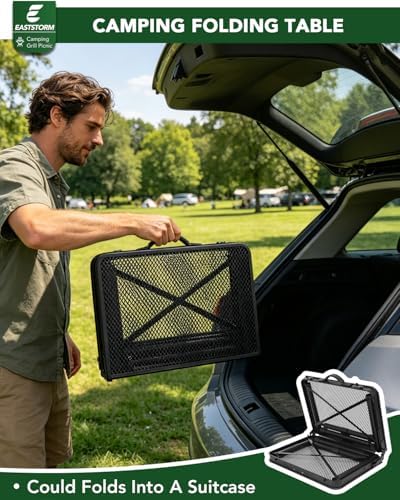 E EASTSTORM 2 Ft Folding Grill Camping Table with Mesh Bag,Small