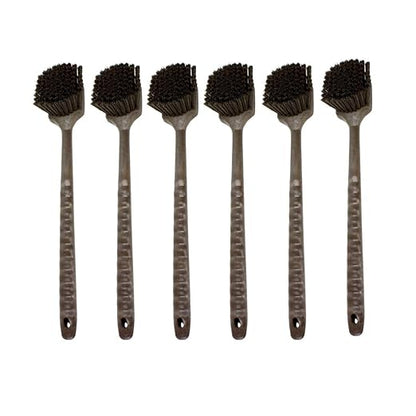 SPARTA 40501EC01 Plastic Large Scrub Brush, Kitchen Brush, Utility Brush With Long Handle For Cleaning, 20 Inches, Brown, (Pack of 6)