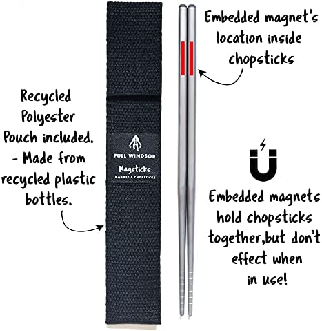 FULL WiNDSOR MAGSTICKS Resusable Magnetic Titanium Chopsticks
