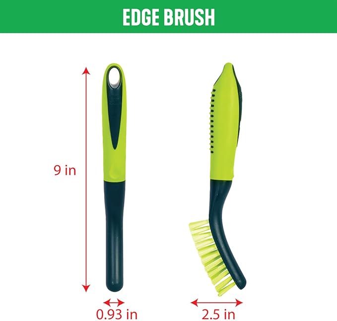 Pine-Sol Scrub Brush Set - Long Handle Cleaning Brushes with Heavy Duty Bristles and Comfort Grip - Scrubbers for Kitchen, Household, and Dishwashing, 3 Pieces