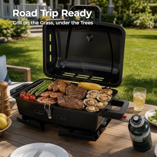 Brand-Man Portable Propane Gas Grill 1 Burner 10,000 BTU 240 sq.in.