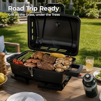 Brand-Man Portable Propane Gas Grill 1 Burner 10,000 BTU 240 sq.in.