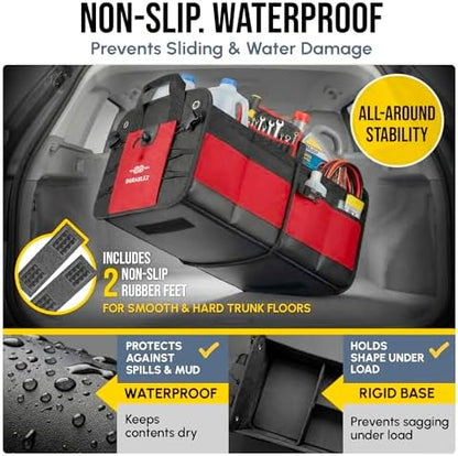 Extra Large Modular Car Trunk Organizer System, Red
