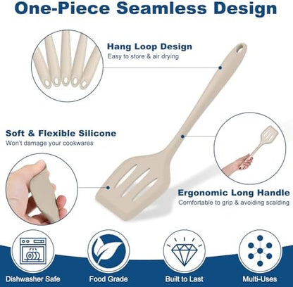 TeamFar Silicone Cooking Utensil Set of 7, Kitchen Cooking Utensil Set