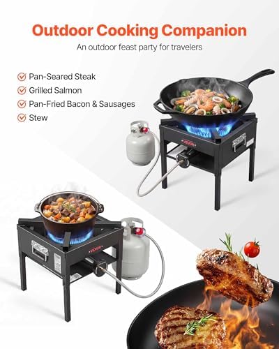 VEVOR Outdoor Propane Gas Stove, Propane LPG Gas Camping Stove,
