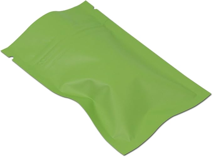 FERENLI 100Pcs Zipper Lock Self Seal Flat Pouch for Zip Aluminum Foil Lock Package Bag Coffee Food Storage Resealable Mylar Bags Heat Sealable Candy Reclosable Bags (12x18cm (4.7x7.1 inch), Green)