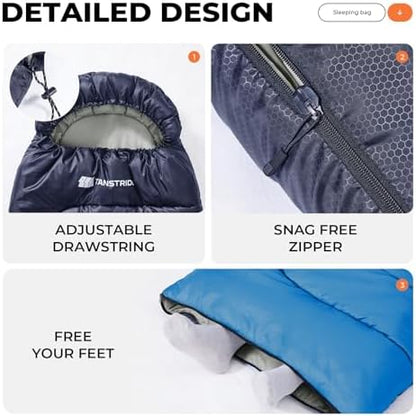 Sleeping Bags for Adults,Compact Lightweight Backpacking Sleeping Bag with Compression Sack for Youth, Camping Essentials Gearfor Hiking Travel Climbing Outdoor&Indoor Use