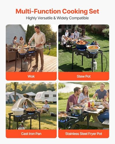 VEVOR Outdoor Propane Gas Stove, Propane LPG Gas Camping Stove,