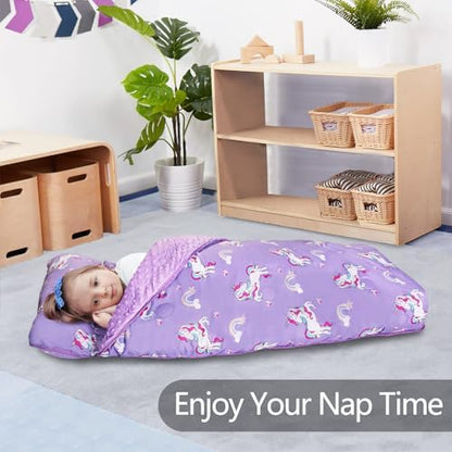 Primlect Toddler Nap Mat with Pillow, Thickened Extra Large Sleeping Bag
