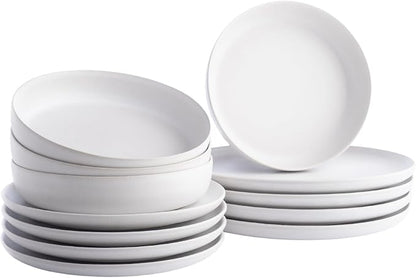 Porto by Stone Lain Macchio 12-Piece Premium Kitchen & Dining Dinnerware Set