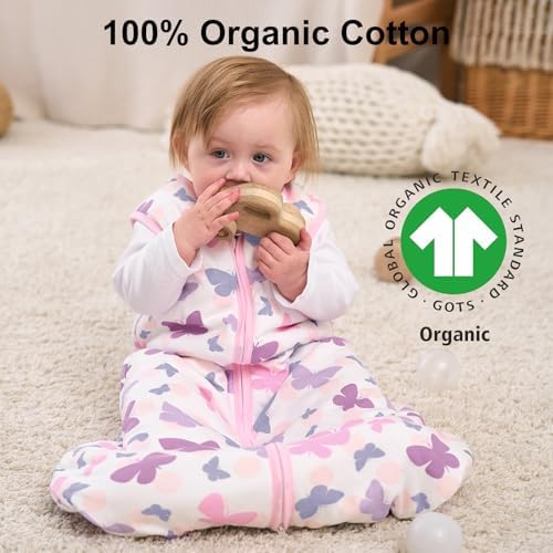 Yoofoss Baby Sleep Sack 18-24 Month 1.5TOG 100% Organic Cotton 2-Way Zipper