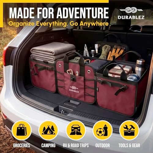 5-Section Modular Extra Large Trunk Organizer System, Cherry Red
