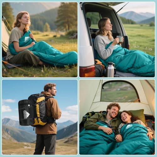 Cotton Flannel Sleeping Bag for Adults, Lightweight Sleeping Bag