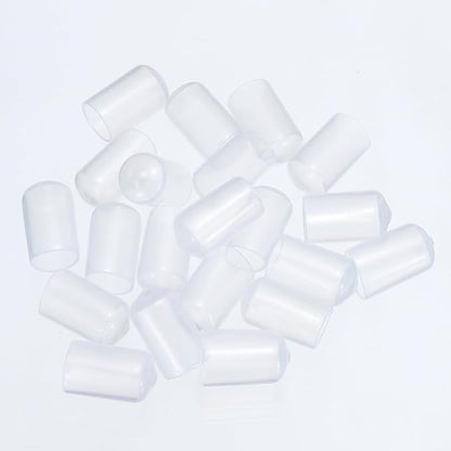 uxcell 20pcs Rubber End Caps 12mm(1/2") ID Vinyl PVC Round Tube Bolt Cap Cover Screw Thread Protectors Clear